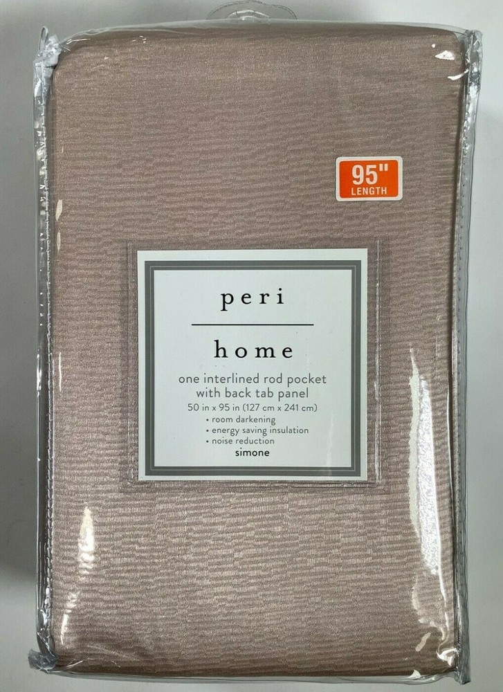 Peri Home Simone Interlined Rod Pocket Back Tab Panel Curtains 50"x95" NEW! N