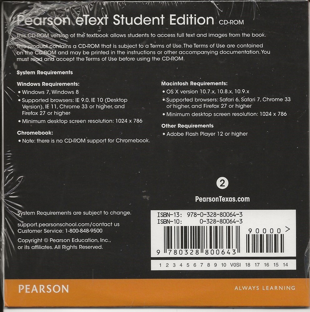 enVisionMATH 2.0 Pearson eText Student Edition CD-ROM Grade 2