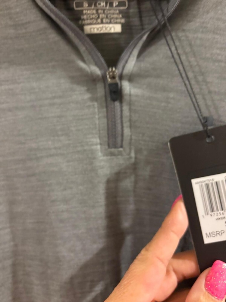 Motion Charcoal 1/4 Zip Pullover Lightweight Active Top Small