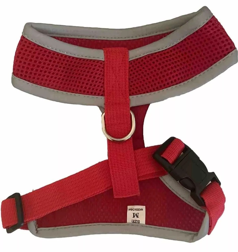 Dog Harness, No Pull Reflective Adjustable Breathable Mesh, Paw Design Red S M L
