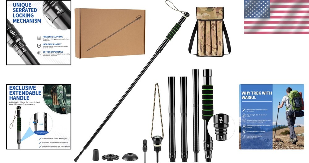 Tactical Survival Walking Staff - Unique Locking System