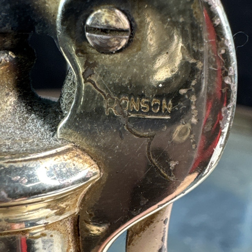 Silver Plate Ronson "DECANTER" Table Lighter Working Condition-VTG