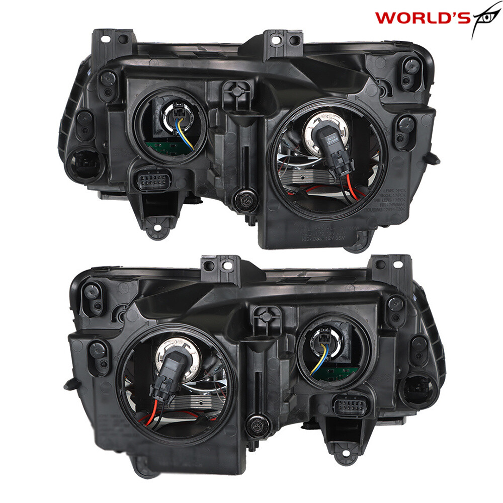 Headlight Set For Chrysler 300 2011-2014 Driver + Passenger Side Halogen Chrome