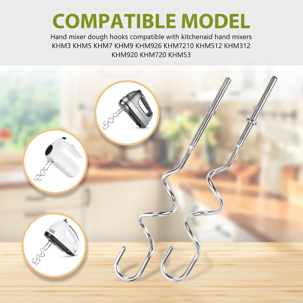 KHM512 Hand Mixer Dough Hooks Attachments Suitable for KitchenAid Hand...