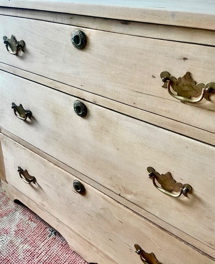 18th C. Swedish Gustavian Scrubbed Birch Commode
