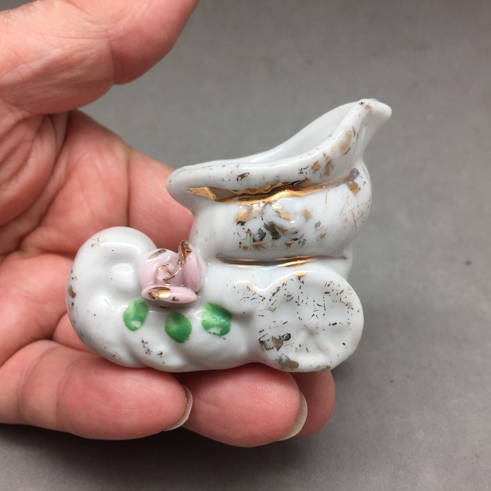 Elf Boot Cornucopia Wheel Barrow Planter Candy Container Figurine Ceramic Jays