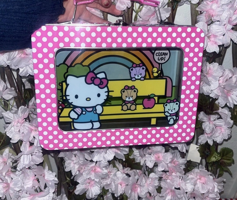 Cute Pink Polka Dot Hello Kitty LunchBox