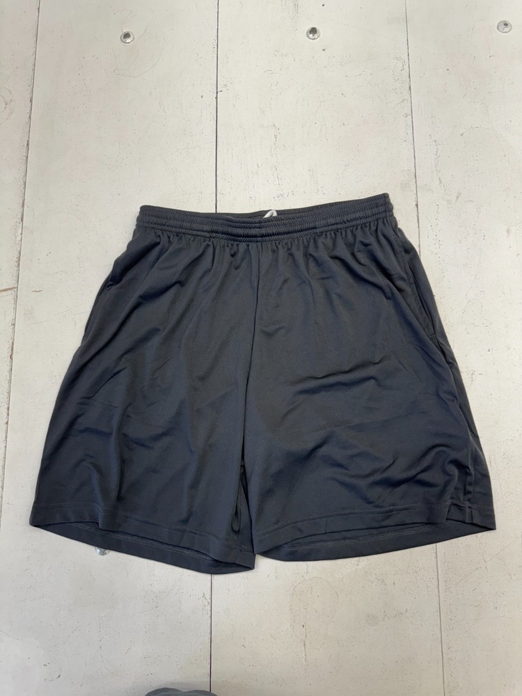 Sport Tek Solid Light Gray Drawstring Athletic Shorts Unisex Adults Size Medium