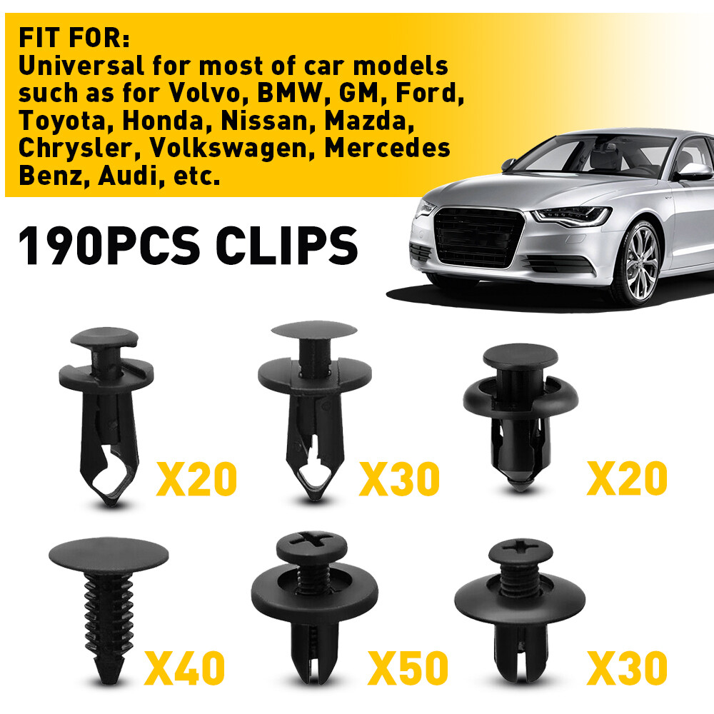 Car Fastener Plastic Trim Clips 190X Push Rivets Auto Panel Fender Retainer
