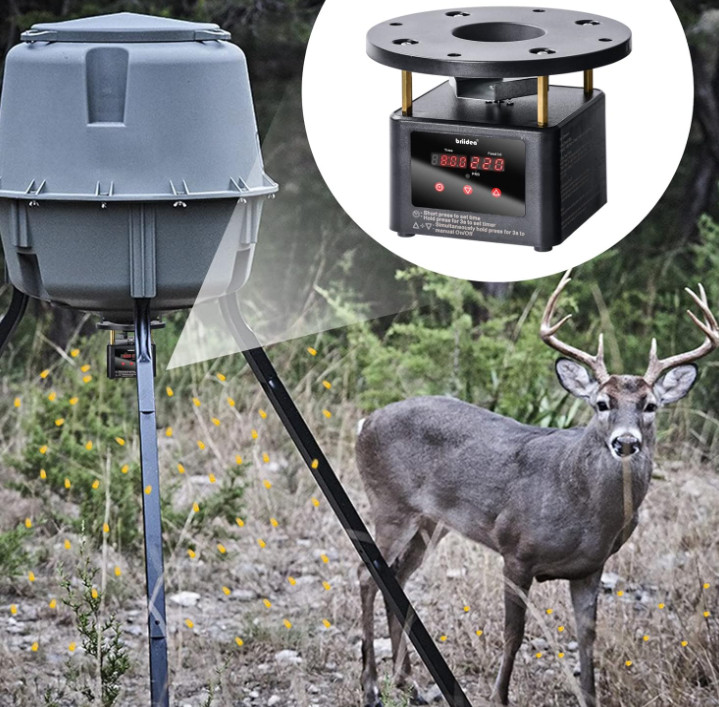 Deer Feeder Timer Kit All-in-One Motor with Programmable Digital Timer Black