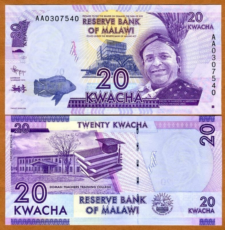Malawi 20 Kwacha 2012 Pick 57 UNC AA