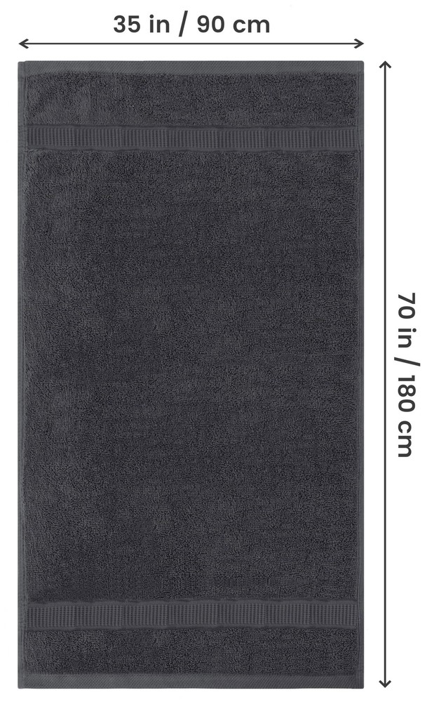 600 GSM Bath Sheets, 35x70 Inches, Quick Dry Cotton, Grey