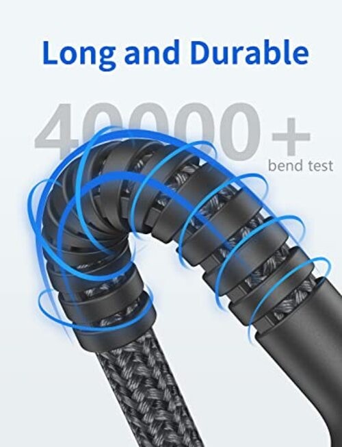 iPhone Charger Cable 2Pack Nylon Braided Lightning 6FT Grey USB A to Lightning