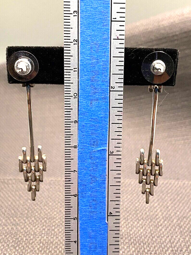 Midcentury Modern Silver Reticulated Earrings
