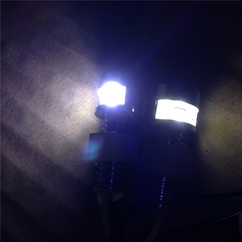 HTTMT Motorcycle Chrome Universal LED License Tag Plate Bolt Light