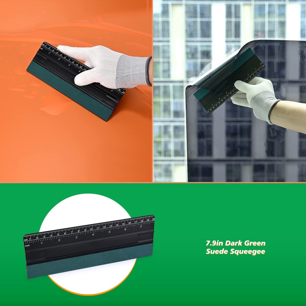 EHDIS Large Vinyl Squeegee Window Tint Tool 3PCS Big Size Felt Edge Black