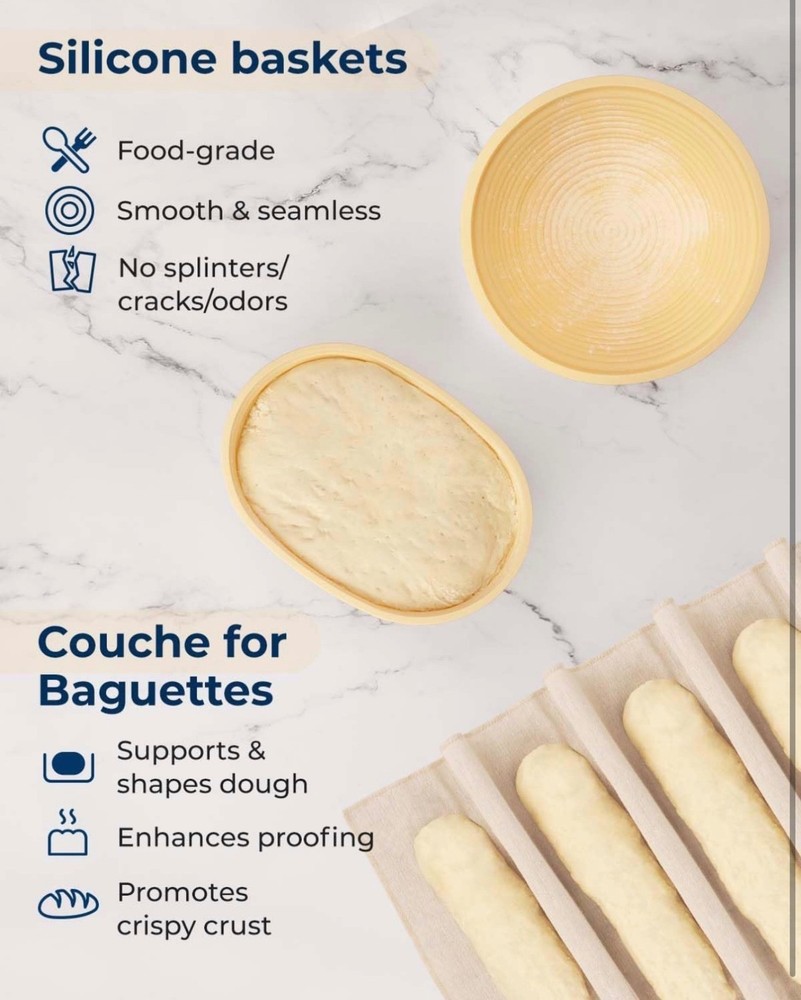 Sourdough Starter Kit Bread Proofing Basket Banneton Baking Tools Set