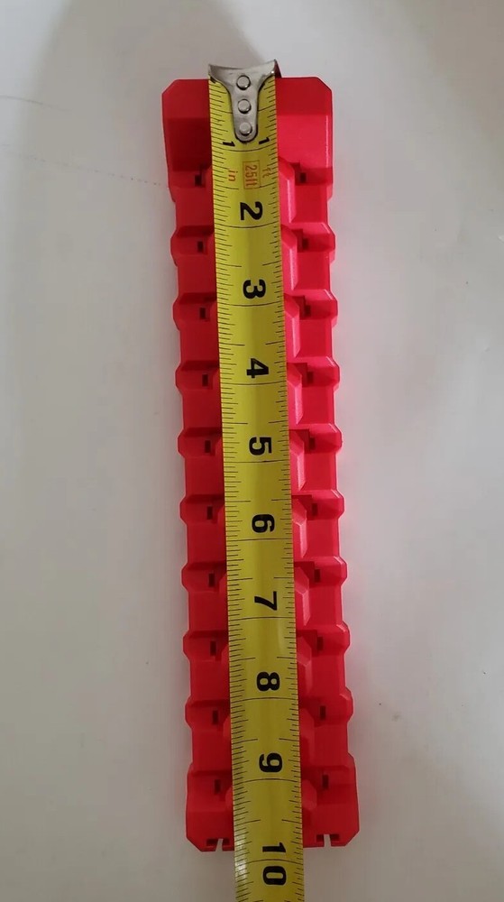 Snap On Tools Magnetic Tool Box 10 wrenches holder red Flexible interlocking NEW