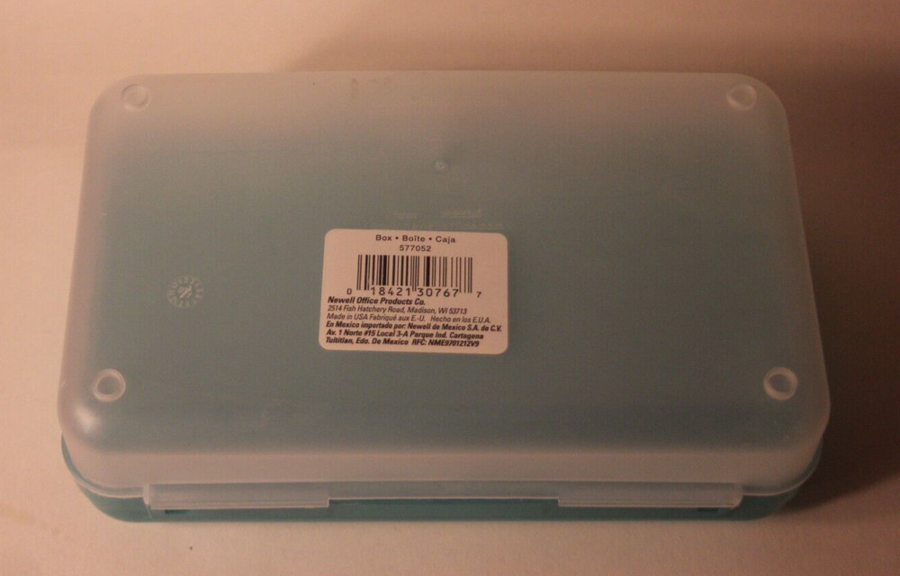 Spacemaker Pencil Box Shiny Green & Frosted Vintage 90's Plastic Storage Case