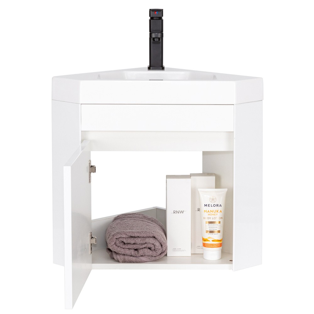 Wall Mounted Corner Bathroom Vanity Sink Combo for Small Space