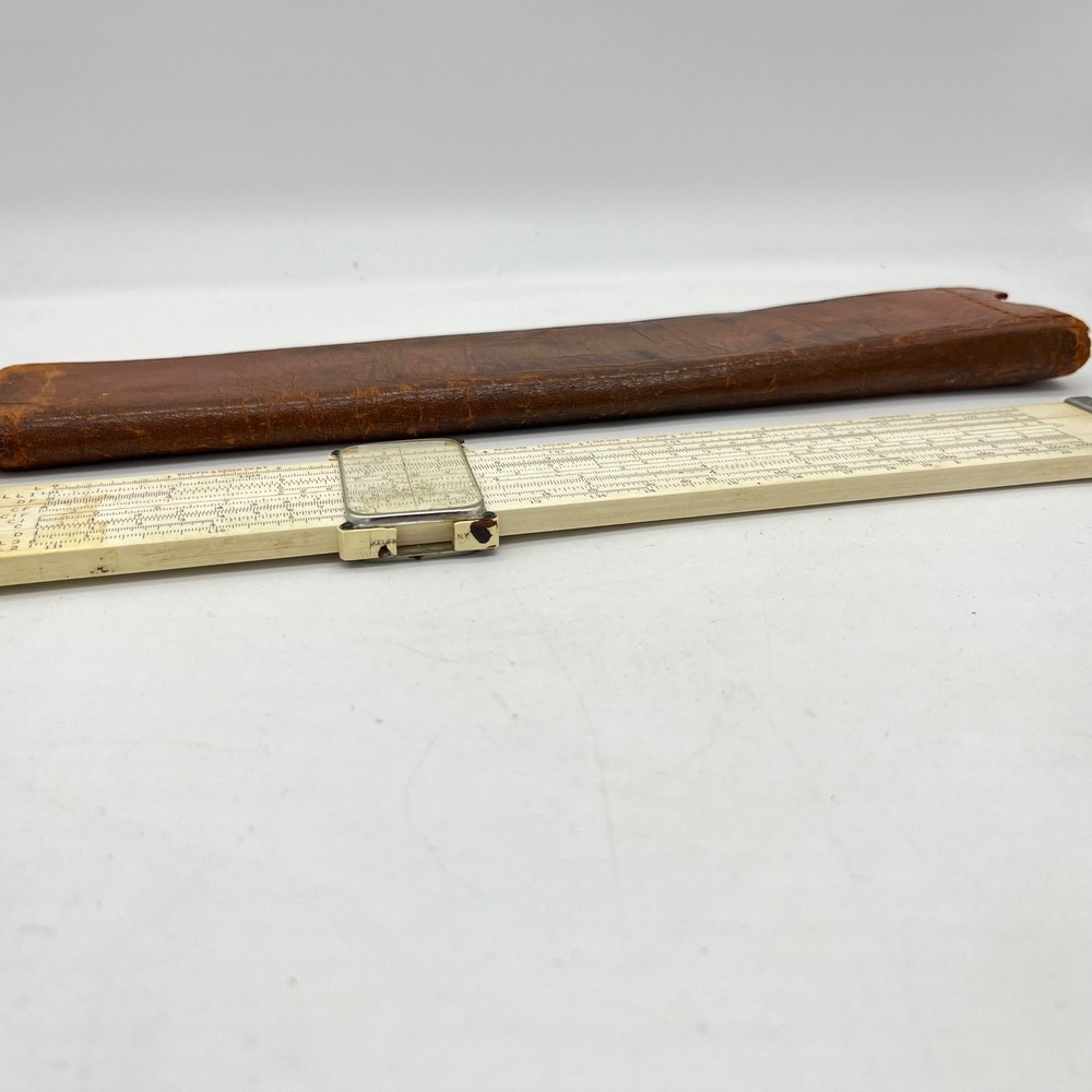 Keuffel & Esser K&E 4081-3 Log Log Duplex Decitrig Slide Rule Leather Case