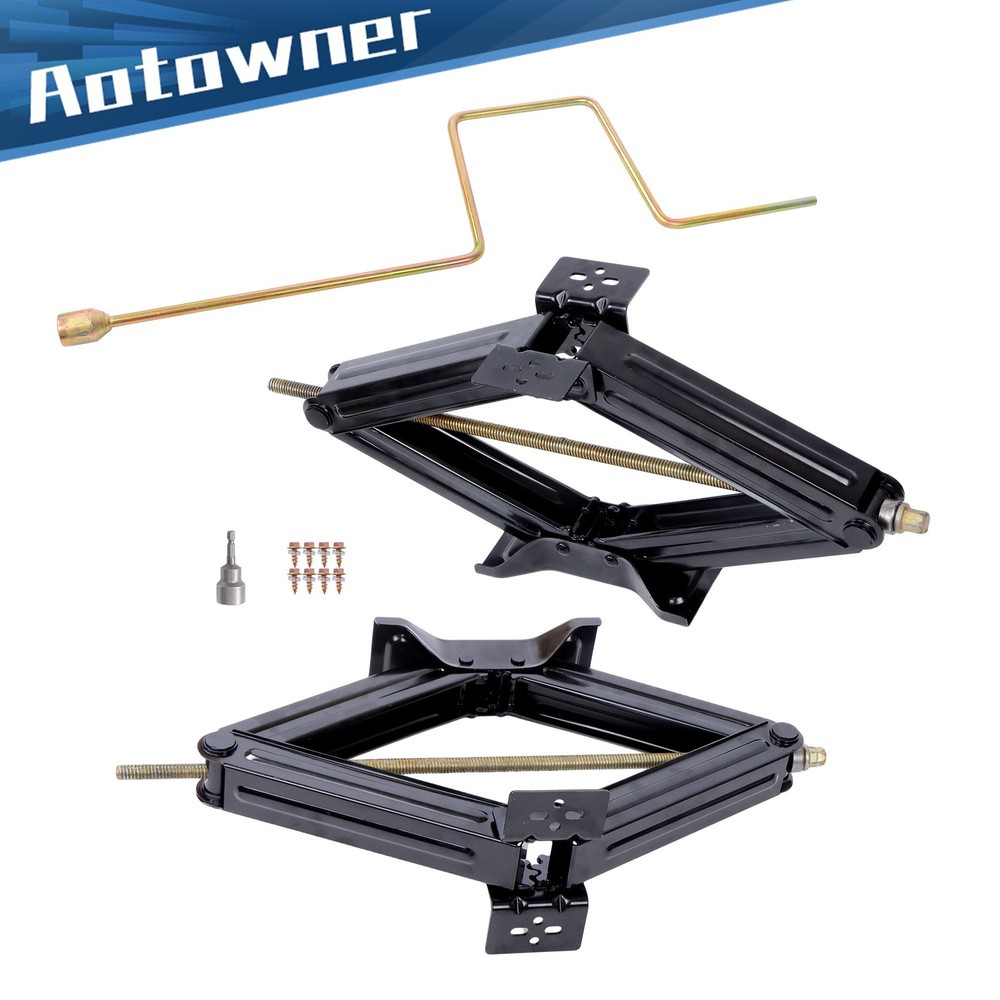 Pair Camper RV Trailer Stabilizer Leveling Scissor Jacks with Handle 24" 5000Lbs