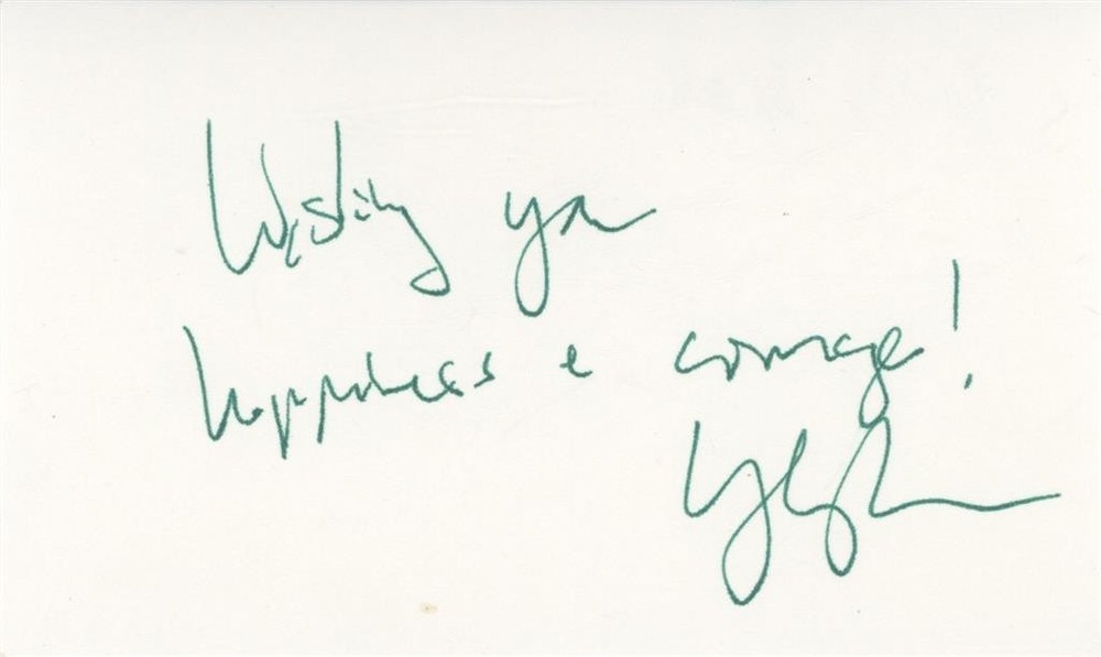 Yo Yo Ma- Signed Index Card