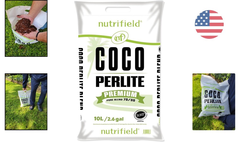 Coco Coir & Perlite Mix - 10 Liter Hydroponic Potting Soil Blend - RHP Certified