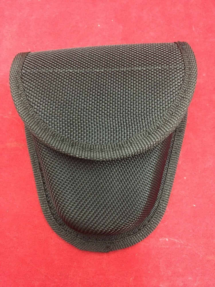 TRU-SPEC Black Ballistic Nylon Handcuff Case Belt Loop Snap Button