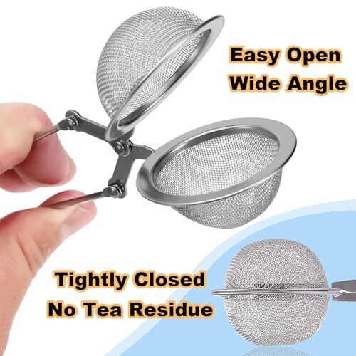 Tea Strainers for Loose Tea, 4 Pack Tea Infuser with Handle Fine Mesh Tea Ball