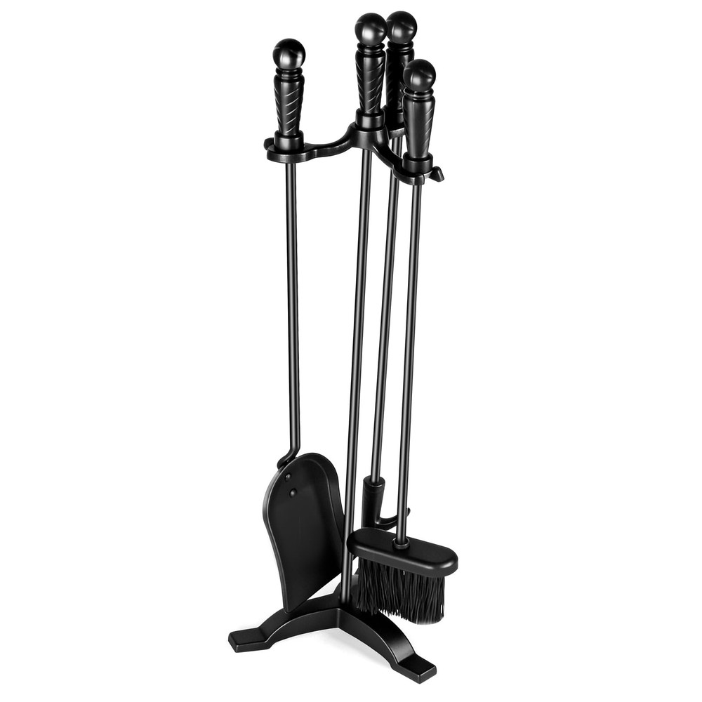 Fireplace Tool Sets with Stand Cast Iron Fire Tools Fireplace Accessories Woo...