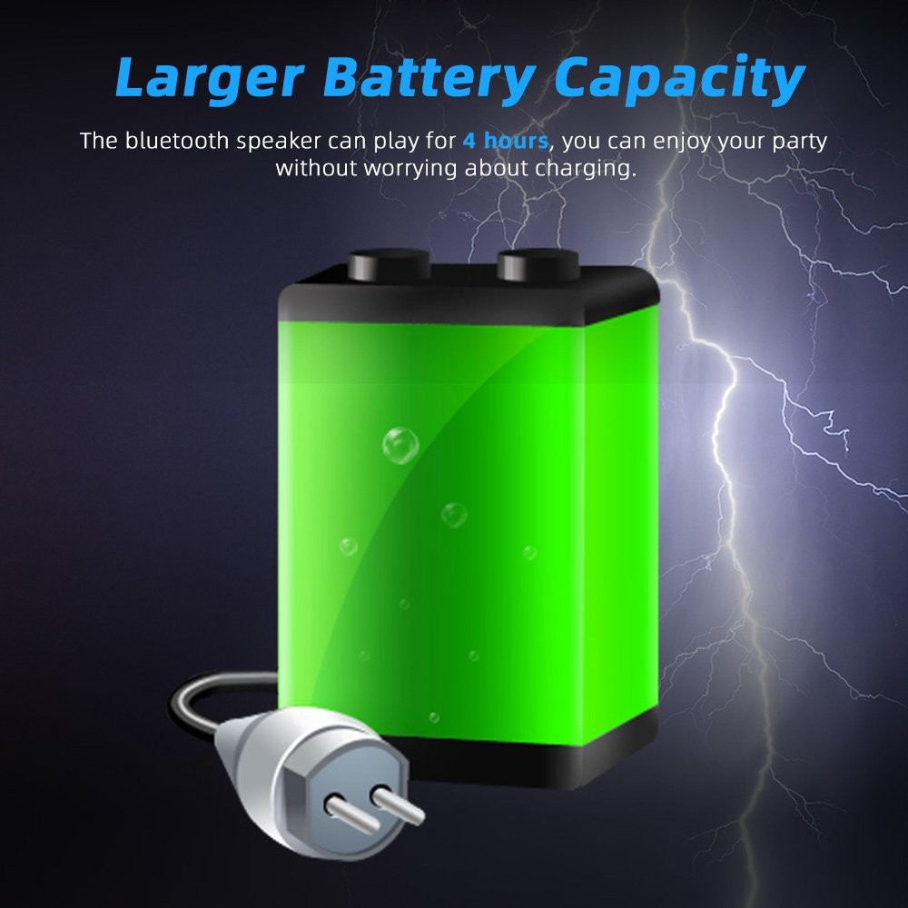 Portable Bluetooth Speaker Subwoofer Remote Control Built-in Micr Rechargeable