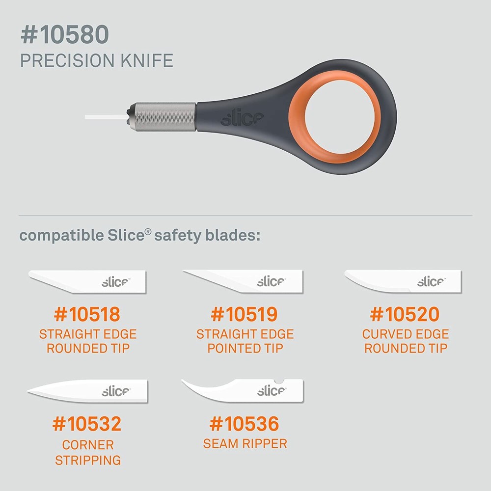 Slice Precision Ceramic Knife, Unique Ring Handle With Finger Grip