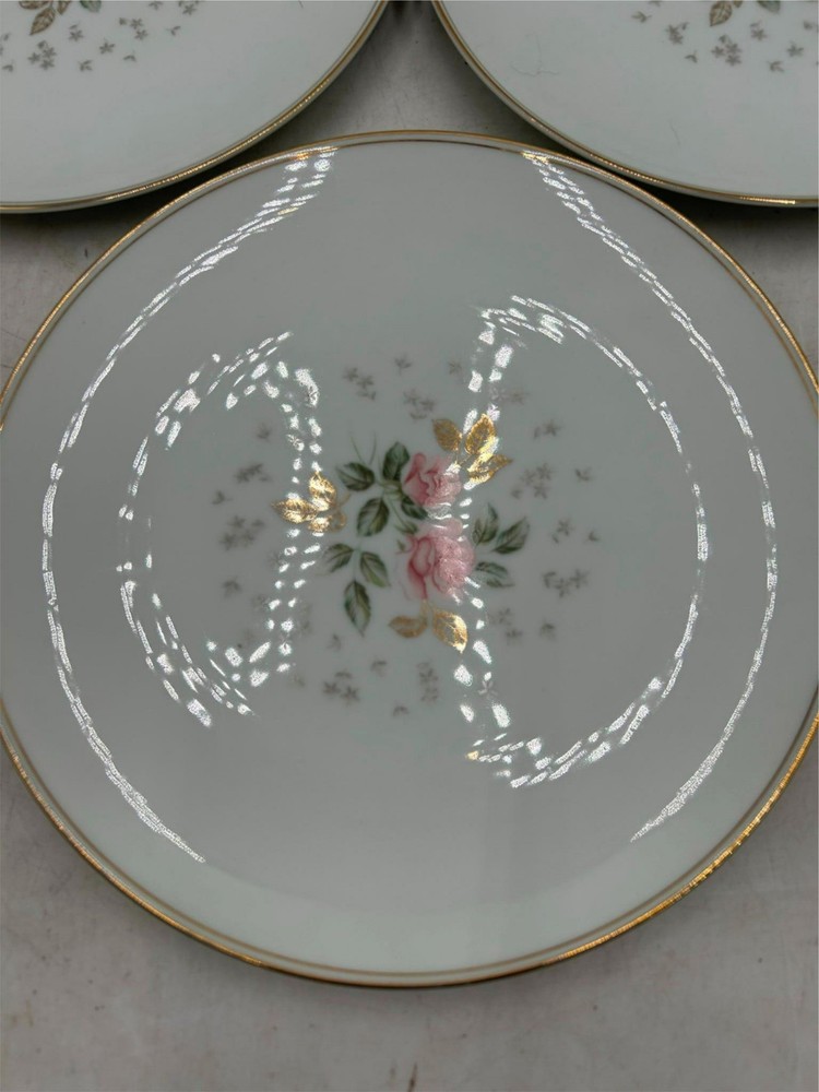 3) NORITAKE ROSEBUD DINNER PLATES