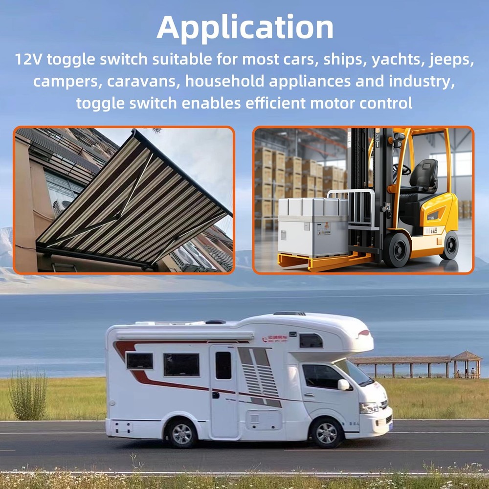 12V 30A DPDT Reverse Polarity Toggle Switch for Up Down Mounting Panel