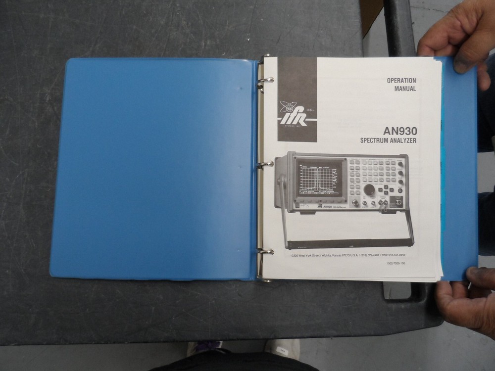 IFR AN930 SPECTRUM ANALYZER OPERATION MANUAL
