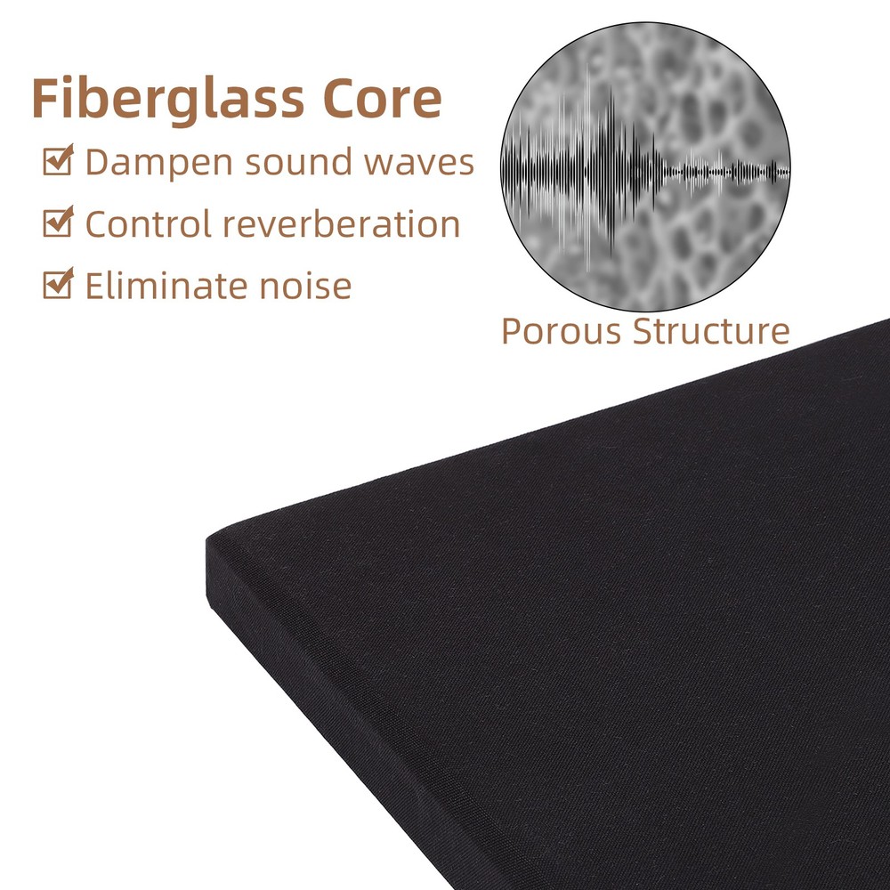Acoustic Panel Wall 2 Pack: 48"x24"x2" Fabric Wrapped Wall Panel Sound Proof
