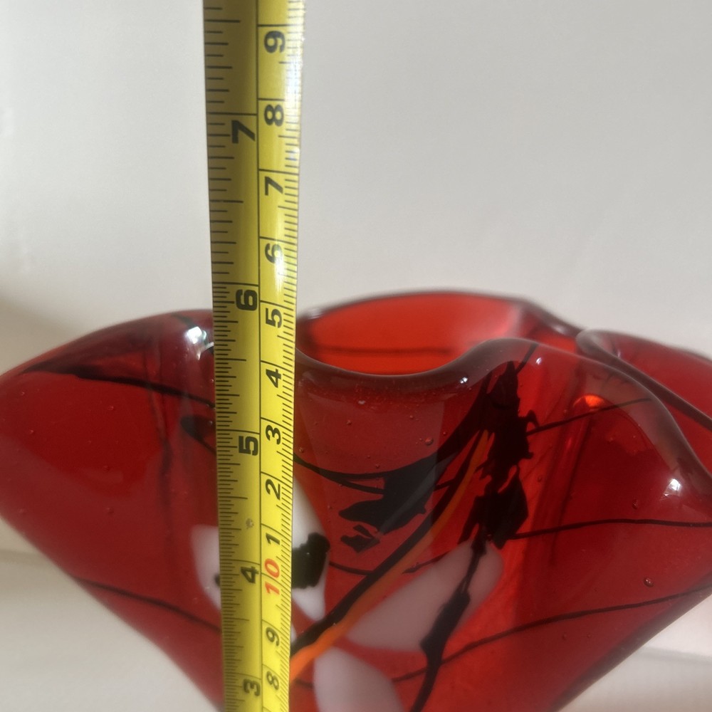 Unique Ruby Red Hankerchief Vase