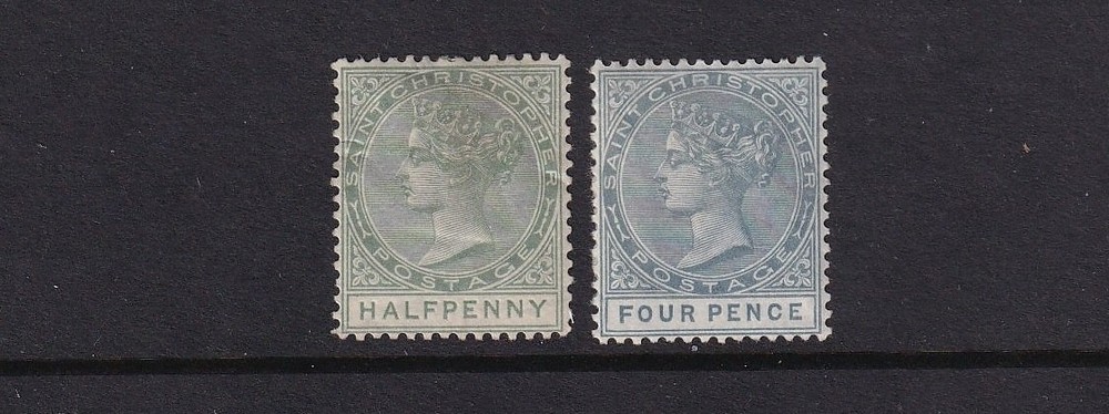 St. Christopher Mint Stamps Sc#8,14 MH