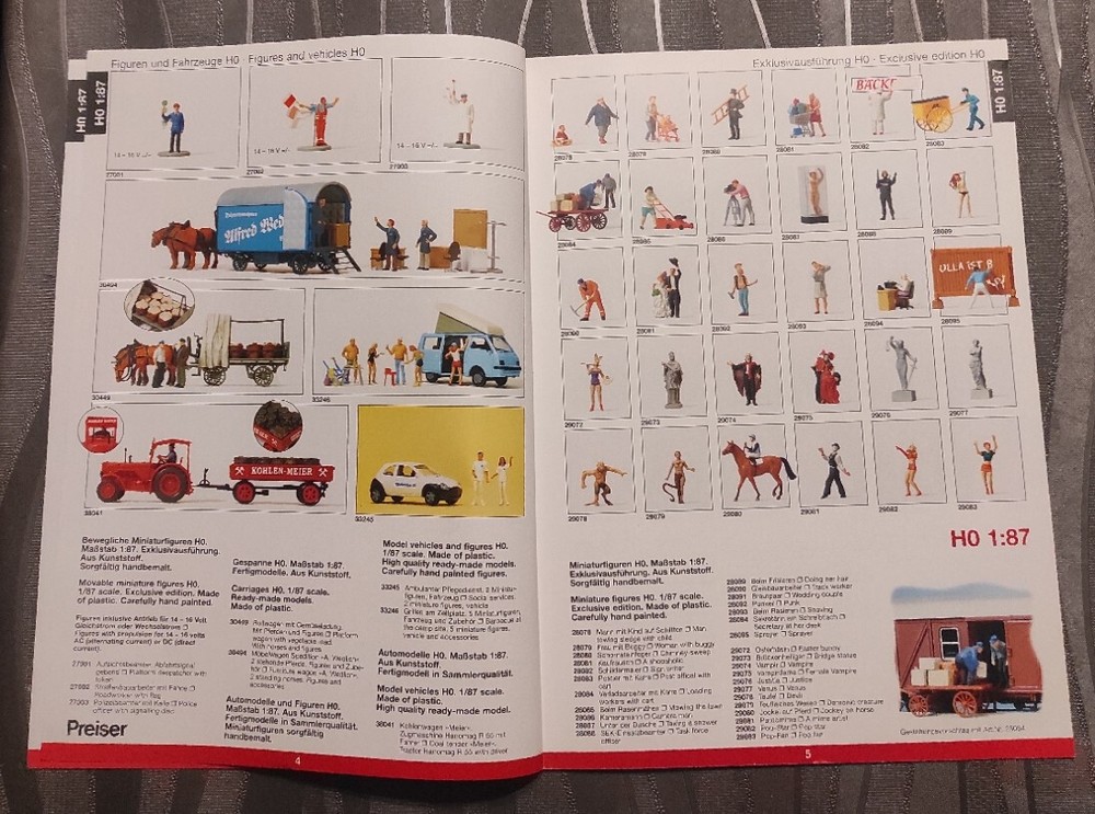 catalogue PREISER 2007 figures model railway train HO (German)