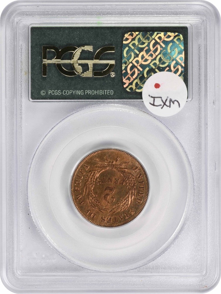 1865 Two Cent Piece MS64RD PCGS