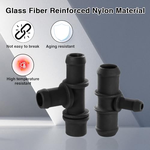 2PCS HVAC Heater Water Hose Tee Connector Compatible with 2010 2011 2012 2013