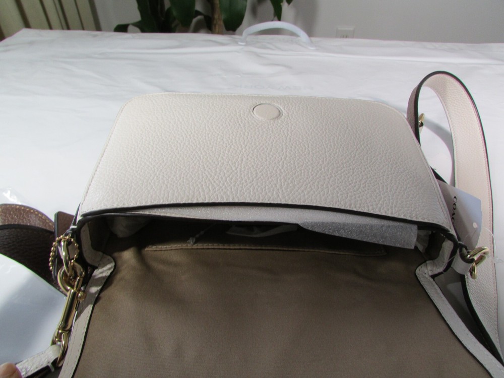 NWT Coach Leather Logan Messenger With Coach Stripe CH247 Chalk Multi