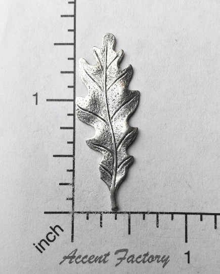 32554        2 Pc Matte Silver Oxidized Victorian Large Oak Leaf Jewelry Finding