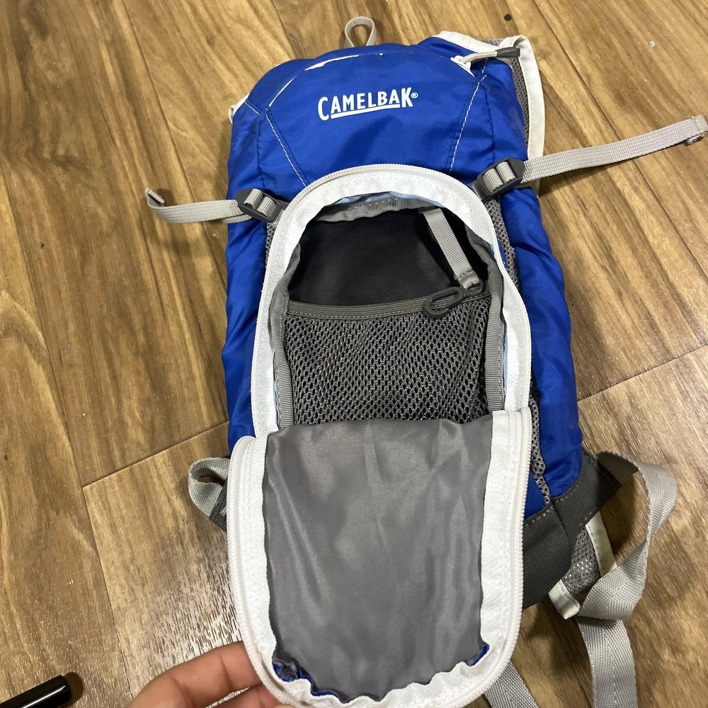 CamelBak Hydration Pack Backpack Blue Gray Mesh Straps Cycling Running Trail MTB
