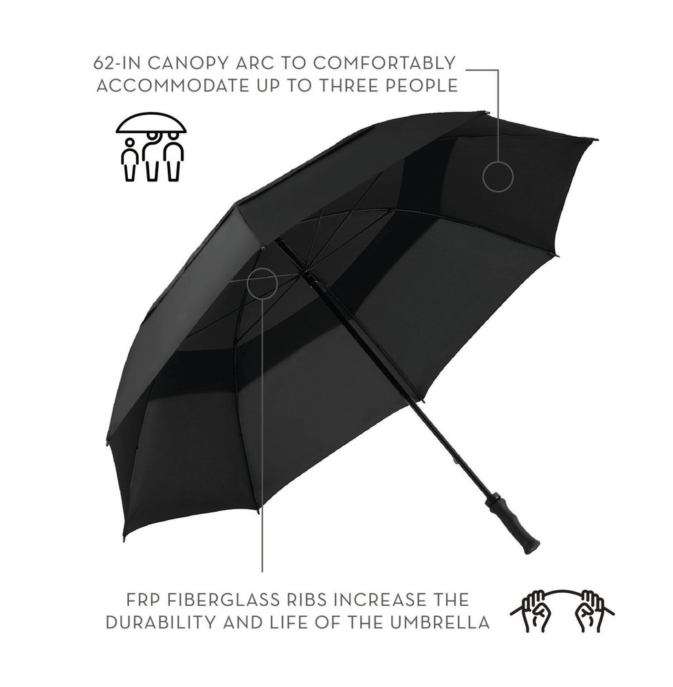 WINDJAMMER 62 Inch Vented Golf Umbrella – Large Windproof Umbrella with Doubl...