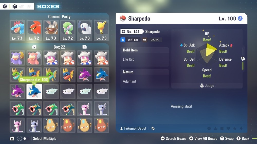 6IV Shiny Sharpedo Pokemon Legends ZA *SAME DAY*