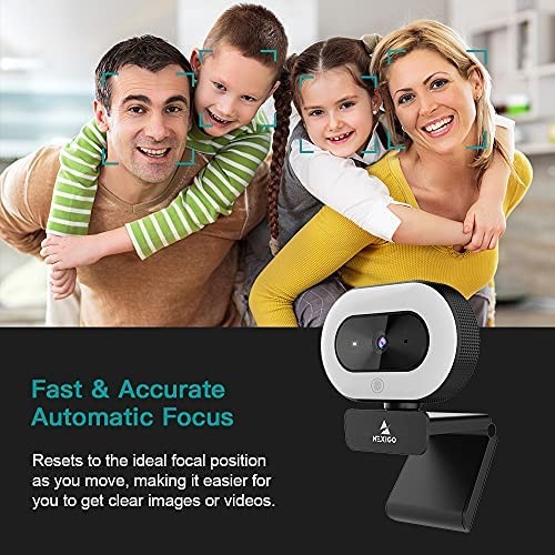 NexiGo StreamCam N930E with Software, 1080P Webcam Ring Small, Black
