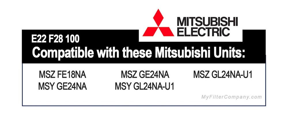 Mitsubishi Electric E12 F28 100 Nano Platinum Mini Split Filter 2-Pack