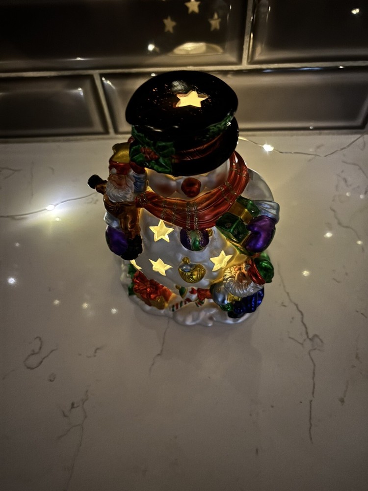 Shimmering Snowman Votive